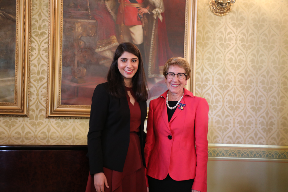 Her Excellency the Honourable Margaret Beazley AC QC with 2020 Australian Universities' John Monash Scholar Dr Maria Bilal
