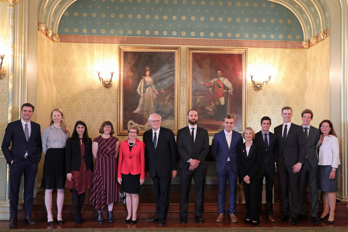 2020 NSW John Monash Scholars with Her Excellency the Honourable Margaret Beazley AO QC, Dennis Wilson and Annemarie Rolls