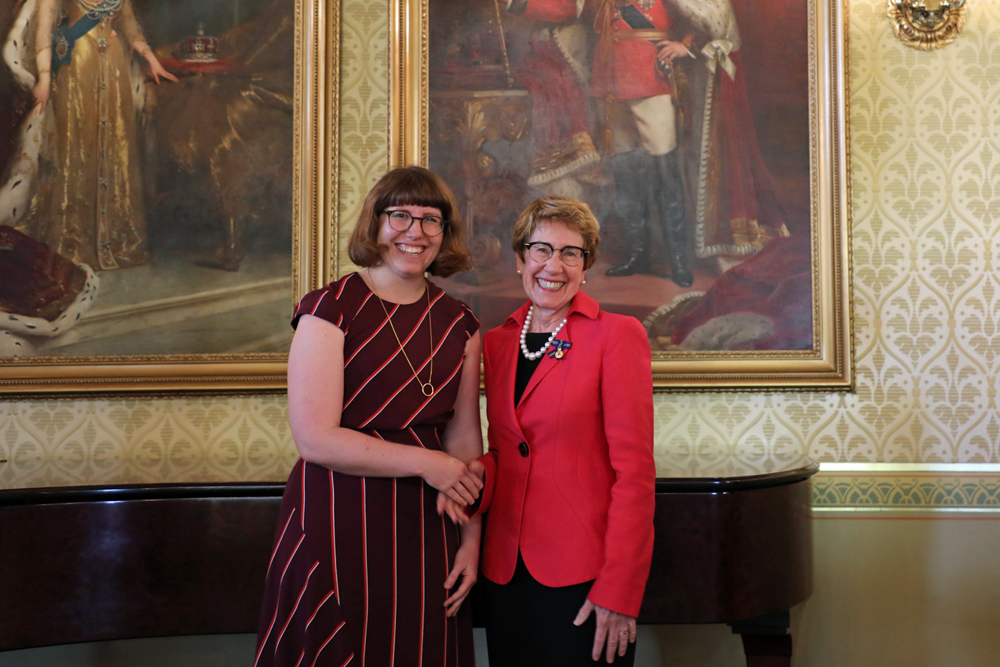 Her Excellency the Honourable Margaret Beazley AC QC with 2020 Roden Cutler NSW John Monash Scholar Brooke Greenwood
