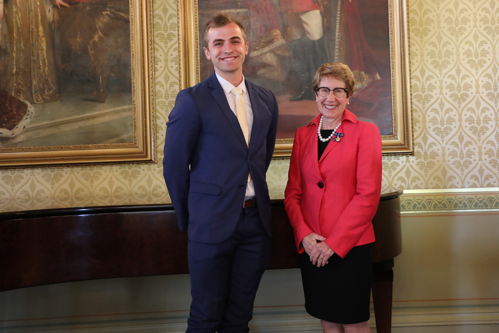 Her Excellency the Honourable Margaret Beazley AC QC with 2020 Tim Fischer John Monash Scholar Dr Matthew Lennon