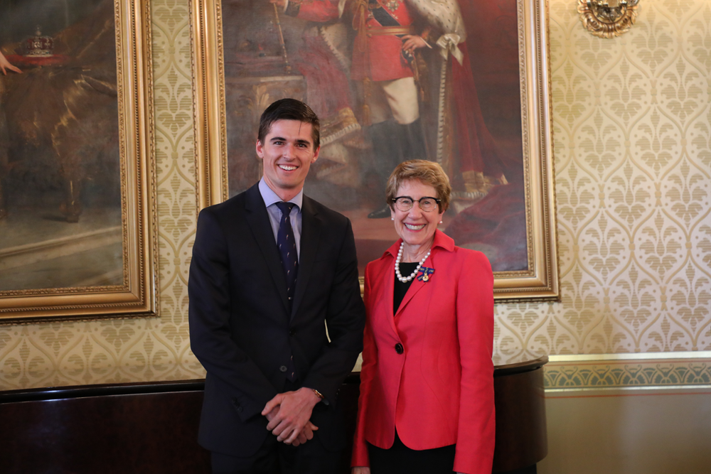 Her Excellency the Honourable Margaret Beazley AC QC with 2020 Roden Cutler NSW John Monash Scholar Dr Luke Milross