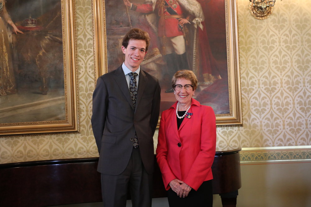 Her Excellency the Honourable Margaret Beazley AC QC with 2020 BHP John Monash Scholar Dylan Sherman